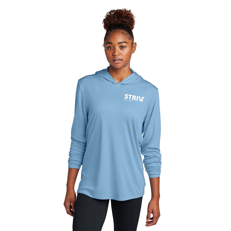 Strive - ST420LSH Sport Tek UV Long Sleeve Hoodie - Unisex - Full Front Imprint or Left Chest Imprint - Multiple Colors